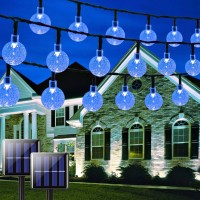 2Pack Solar String Lights Outdoor Total 52Ft 80 Led Crystal Globe Lights With 8 Lighting Modes Waterproof Solar Powered Patio