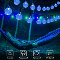 2Pack Solar String Lights Outdoor Total 52Ft 80 Led Crystal Globe Lights With 8 Lighting Modes Waterproof Solar Powered Patio