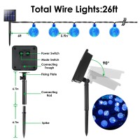 2Pack Solar String Lights Outdoor Total 52Ft 80 Led Crystal Globe Lights With 8 Lighting Modes Waterproof Solar Powered Patio