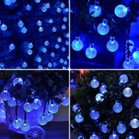 2Pack Solar String Lights Outdoor Total 52Ft 80 Led Crystal Globe Lights With 8 Lighting Modes Waterproof Solar Powered Patio