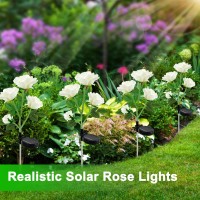 Yshengmian Solar Lights Outdoor For Garden Decor Waterproof 2 Pack With 8 Rose Lights Decorative 7 Color Changing For Garden P