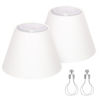 Small Lamp Shades Set Of 2 White Lamp Shades For Table Lamps 55 Top X 10 Bottom X 66 High Fabric Lampshade Replacement Fo