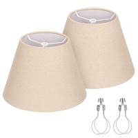 Small Lamp Shades For Table Lamp Natural Linen Lamp Shades Set Of 2 55 Top X 10 Bottom X 66 High Brown Burlap Lampshade