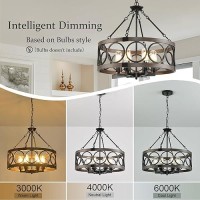 Shiandar Rustic Chandeliers Farmhouse Chandelier Lighting For Dining Room 6Light Close To Ceiling Lighting For Entryway Kitchen