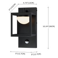 Outdoor Wall Light, Led Motion Sensor Security Lights, Dusk To Dawn Modern Wall Sconce, Matte Black Exterior Light Fixture, Waterproof Wall Mount Lights For Porch Patio Garden Garage Front Door