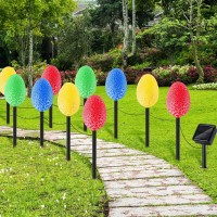 Tujoe 12 Pcs Large Solar Easter Eggs Lights 5 X 3 Inch Led Easter Eggs Easter Decorations Outdoor Multicolor Solar Easter Egg Lights With Stake Easter Egg Lights For Yard Garden Path Lawn