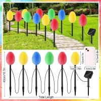 Tujoe 12 Pcs Large Solar Easter Eggs Lights 5 X 3 Inch Led Easter Eggs Easter Decorations Outdoor Multicolor Solar Easter Egg Lights With Stake Easter Egg Lights For Yard Garden Path Lawn