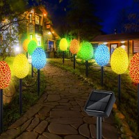 Tujoe 12 Pcs Large Solar Easter Eggs Lights 5 X 3 Inch Led Easter Eggs Easter Decorations Outdoor Multicolor Solar Easter Egg Lights With Stake Easter Egg Lights For Yard Garden Path Lawn