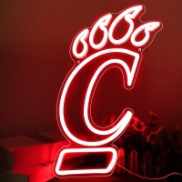 Cincinnati Neon Sign Cincinnati Led Sign University Basketball Team Logo Neon Signs For Room Decor Dorm Decor For College Studen