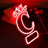 Cincinnati Neon Sign Cincinnati Led Sign University Basketball Team Logo Neon Signs For Room Decor Dorm Decor For College Studen