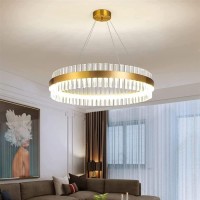 Chandelier , Modern Led Crystal Chandelier Flush Mount Crystal Pendant Light Light Luxury Ring Led Crystal Hanging Light For Bedroom Living Room Dining Room Hotel ( Color : Onecolor , Size : 50Cm/19.7