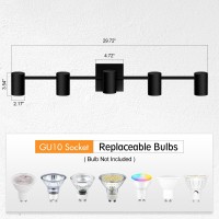 Boostarea Track Lighting Kit Kitchen Lighting Fixtures Ceiling 5 Way Ceiling Spot Lights Rotatable Light Heads Modern Track