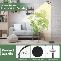 Lbw Grow Lights For Indoor Plants Full Spectrum With Stand Floor Plant Growing Lamp For Large Plants Auto Onoff Timer 4812H