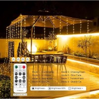 Sinamer Curtain Light With Upgrade Untangled Wires For Bedroom 300Led 98Ft X 98Ft Window Fairy Curtain String Light With 16 H