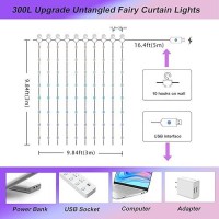 Sinamer Pixie Curtain String Light With Untangled Wires Multicolor Curtain Light For Bedroom Usb Powered 8 Modes Remote Fairy