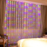 Sinamer Pixie Curtain String Light With Untangled Wires Multicolor Curtain Light For Bedroom Usb Powered 8 Modes Remote Fairy