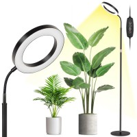 Lbw Grow Light For Indoor Plants Full Spectrum With Base Floor Grow Lamp For Large Plants Auto Onoff Timer 4812H 8 Diame