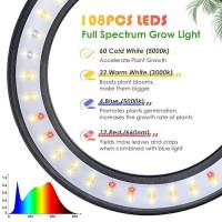 Lbw Grow Light For Indoor Plants Full Spectrum With Base Floor Grow Lamp For Large Plants Auto Onoff Timer 4812H 8 Diame