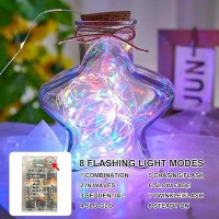 Sinamer Multicolor Fairy Lights Battery Operated Included 8 Modes Auto Timer 2 Packs 5M 50Led Mini Twinkle Silver Wire Fir