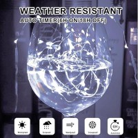 Sinamer White Fairy Lights Battery Operated Included 8 Modes Auto Timer 4 Packs 5M 50Led Mini Twinkle Silver Wire Firefly