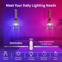 Frideko Rechargeable Wall Sconces Set Of Two With Remote 15 Colors Rgb Dimmable Battery Operated Wall Light Wireless Indoor Wa