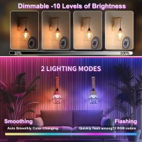 Frideko Rechargeable Wall Sconces Set Of Two With Remote 15 Colors Rgb Dimmable Battery Operated Wall Light Wireless Indoor Wa