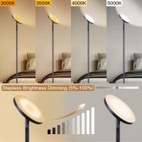 Linbaohome Floor Lamp For Living Room Led Tall Standing Lamp For Bedroom Reading Torchiere Super Bright Dimmable Side Lightin