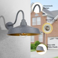 Diyel Gooseneck Barn Light Outdoor 16 Inch Dome Large Farmhouse Exterior Light Fixture Wall Mount Industrial Outdoor Wall Scon