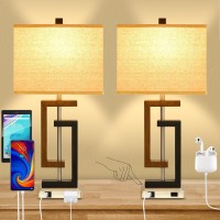 Table Lamp Set Of 2 Lamps For Night Stands 3 Way Dimmable Lamp For Bedroom Touch Control Bedside Lamps Table Lamps With Type