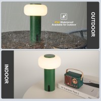 Weilailux Small Cordless Table Lamp Rechargeable, Portable Battery Operated Lamp With Usb Charging, Touch Dimmable Night Light For Bedroom/Patio/Dinning/Outdoor/Camping (Green)