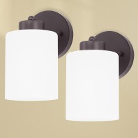 Halialumi Frosted Wall Sconce Set Of Two Oil Rubbed Bronze Sconce Bathroom Lighting Modern Oil Rubbed Bronze Vanity Light Midce