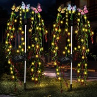 Outdoor Solar Lights For Yard Decorative 69Led Tree Swaying Solar Garden Lights Outside Waterproof Flower Solar Power Fairy Li