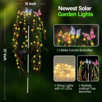 Outdoor Solar Lights For Yard Decorative 69Led Tree Swaying Solar Garden Lights Outside Waterproof Flower Solar Power Fairy Li