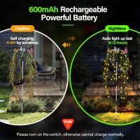 Outdoor Solar Lights For Yard Decorative 69Led Tree Swaying Solar Garden Lights Outside Waterproof Flower Solar Power Fairy Li