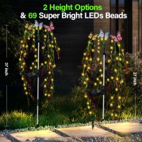 Outdoor Solar Lights For Yard Decorative 69Led Tree Swaying Solar Garden Lights Outside Waterproof Flower Solar Power Fairy Li