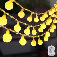 Knonew Battery Operated String Lights Indoor Bedroom 20Ft 60Led Globe Fairy Lights With Timer 8 Modes Cluster Lights For Outdoor