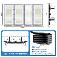 Vrtogthe Led Flood Light Outdoor 400W - 40000Lm Led Stadium Lights Outdoor With Temperature Drive And Ip67 Waterproof, 7000K Commercial Security Floodlight For Street, Yard, Garage, Parking