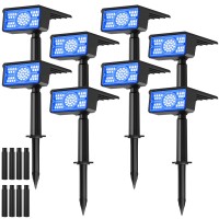 Crepow Blue Solar Spot Lights Outdoor Solar Spotlights Outdoor With Ip65 Waterproof 49 Leds Solar Landscape Lights Garden Light