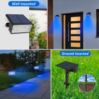 Crepow Blue Solar Spot Lights Outdoor Solar Spotlights Outdoor With Ip65 Waterproof 49 Leds Solar Landscape Lights Garden Light