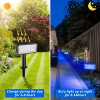 Crepow Blue Solar Spot Lights Outdoor Solar Spotlights Outdoor With Ip65 Waterproof 49 Leds Solar Landscape Lights Garden Light