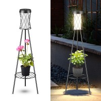 Fitop 2 Pack 38 Solar Floor Lamp Outdoor Decor Porch Decor Ip 65 Waterproof Outdoor Solar Light With Usb Charging Port 3 Dif