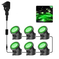 Crepow Green Pond Lights Super Bright Led Underwater Submersible Landscape Spotlights Switch Control Ip68 Waterproof Fountain