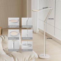 Honeywell Led Floor Lamp F01Wt Sunturalux Eye Caring Dimmable Standing Light With Remote Bright Natural Daylight 5 Colors 5