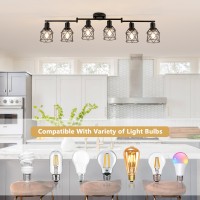 Wilon 6 Light Track Lighting Kit 6 Way Ceiling Spotlightindustrial Flush Mount Ceiling Light Black Kitchen Ceiling Light Fixtur