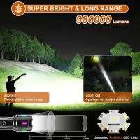 Flashlights High Lumens Sunitact Flashlight Led Rechargeable 980000 Lumens Xhm902 Super Bright Flashlight Flash Light Batter