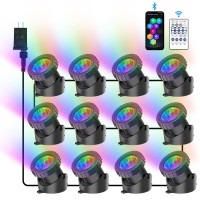 Crepow Rgb Underwater Pond Lights Super Bright Led Submersible Fountain Lights Colored Landscape Spotlights Bluetooth App Cont