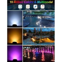 Crepow Rgb Underwater Pond Lights Super Bright Led Submersible Fountain Lights Colored Landscape Spotlights Bluetooth App Cont