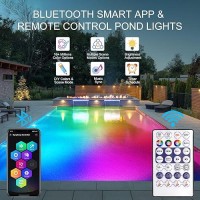 Crepow Rgb Underwater Pond Lights Super Bright Led Submersible Fountain Lights Colored Landscape Spotlights Bluetooth App Cont