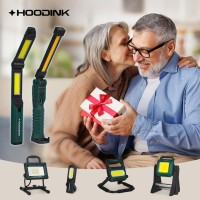 Hoodink Rechargeable Led Work Light With Magnetic Base Portable Flashlight With Clip And Hook 180 Adjustable Stand Outdoor Water