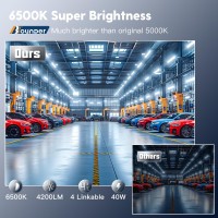 Bbounder 6 Pack T8 Led Shop Light 4Ft 4200Lm Super Bright Led Tube Light 6500K Cool Daylight 40W Equivalent 250W Linkable In